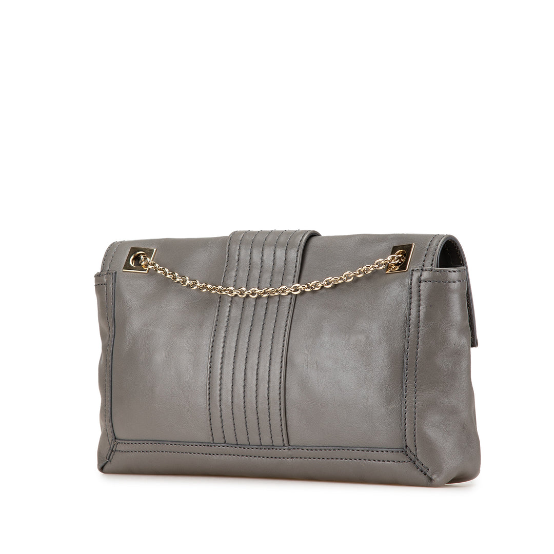 Fendi Glazed Cuir Chain à rabat Baguette Sac porté croisé – GABY PARIS Authentique