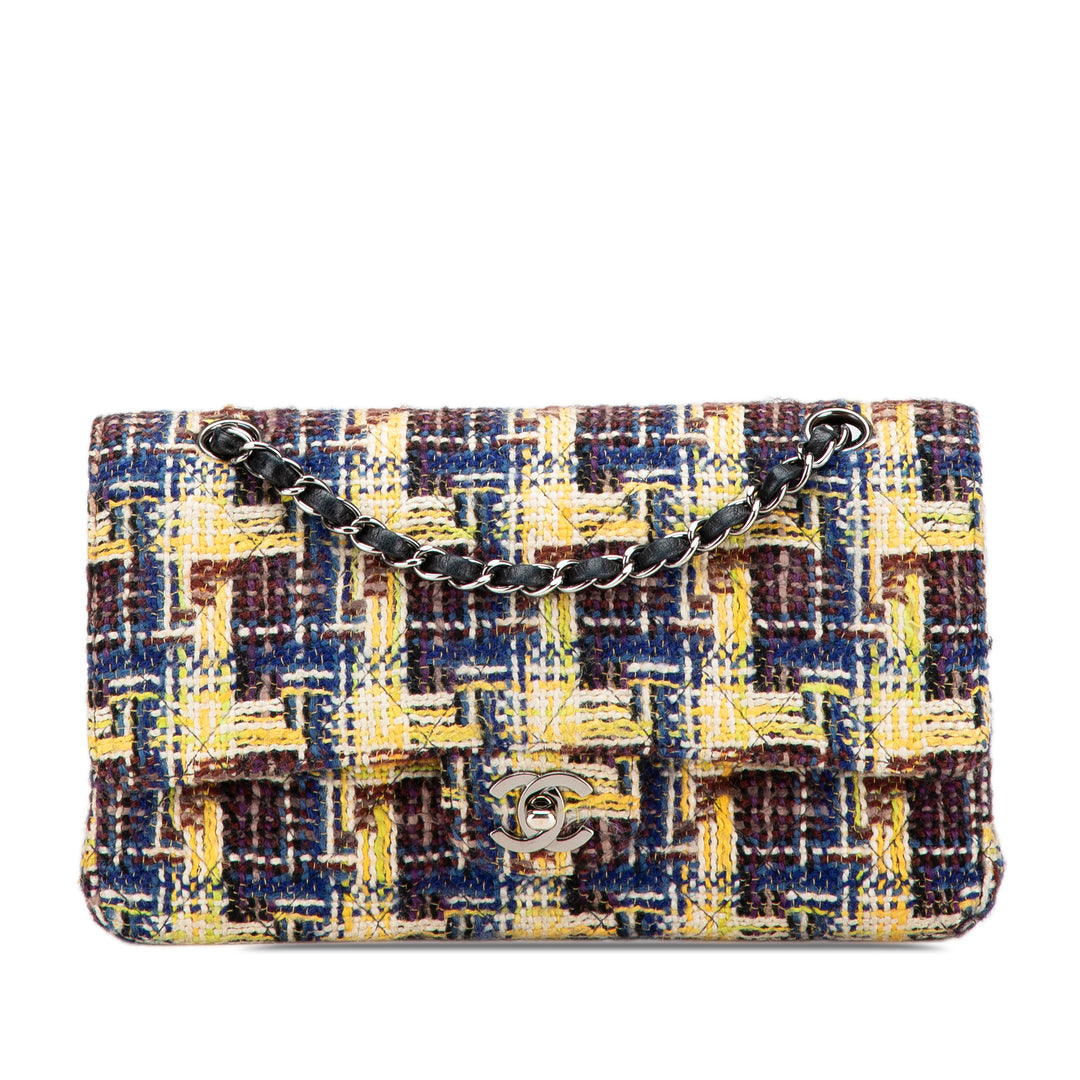 Medium Classic Tweed Double Flap Yellow - Gaby Paris