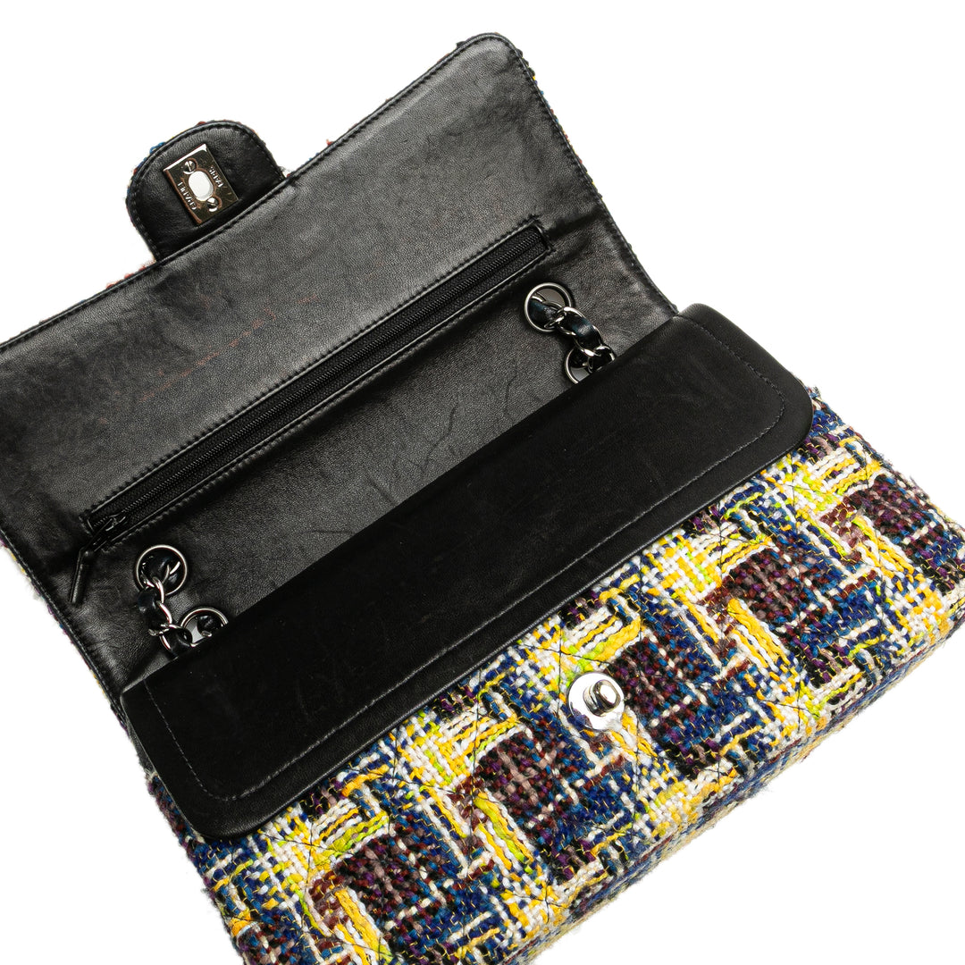 Medium Classic Tweed Double Flap Yellow - Gaby Paris