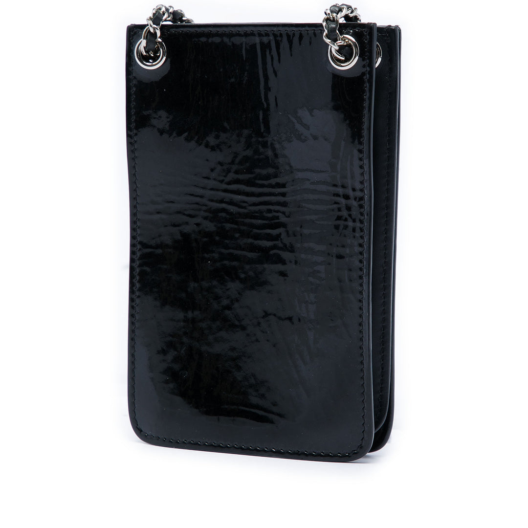 Chanel CC Cuir verni Phone Holder Sac porté croisé