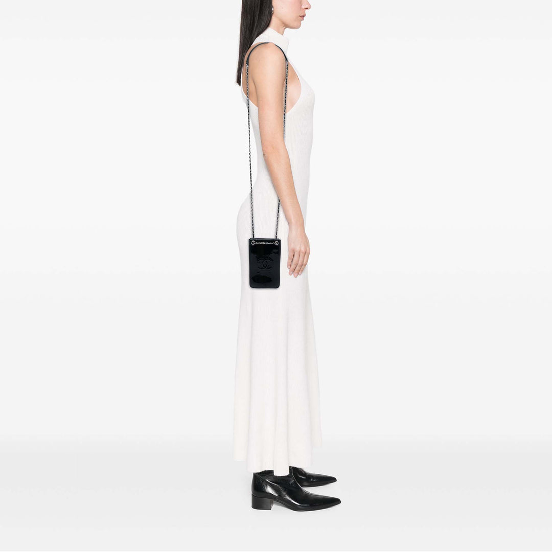 Chanel CC Cuir verni Phone Holder Sac porté croisé