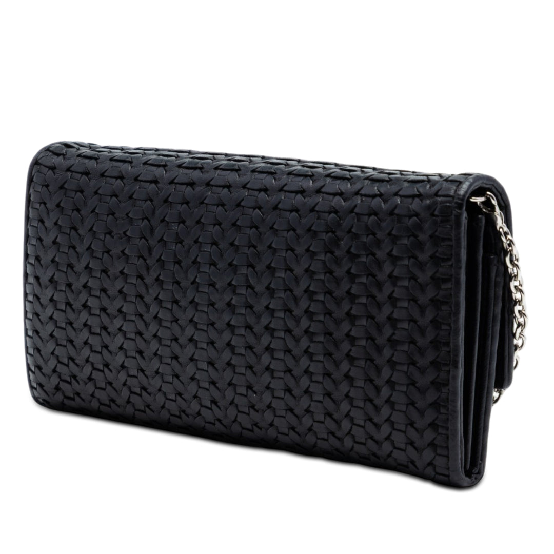 Dior Woven Cuir d’agneau Lady Dior Rendezvouz Wallet on Chain