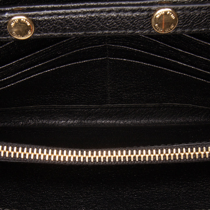 Bicolor Leather Wallet On Chain Brown - Gaby Paris