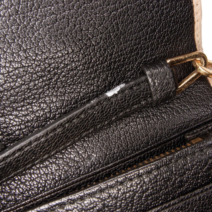 Bicolor Leather Wallet On Chain Brown - Gaby Paris