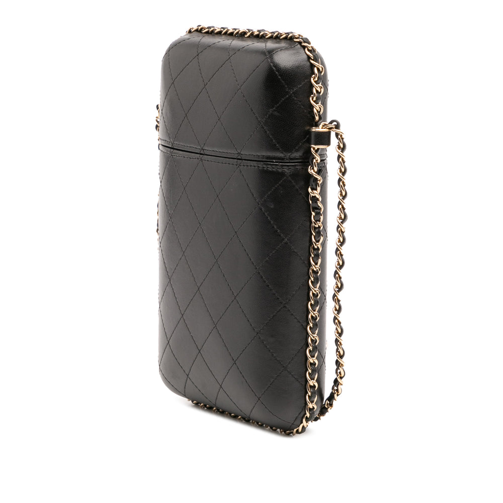 Chanel CC Quilted Cuir d’agneau Chain Around Phone Holder Noir – GABY PARIS Authentique