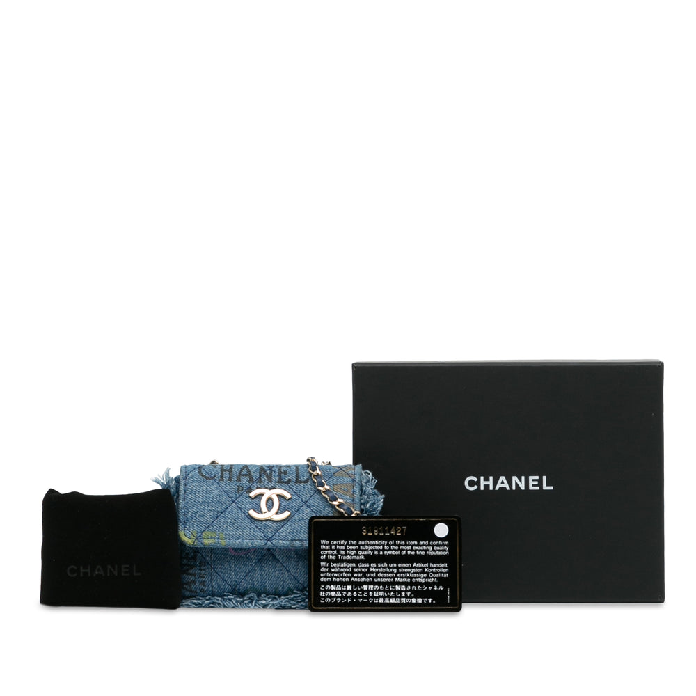 Mini Denim Mood Clutch with Chain Blue - Gaby Paris
