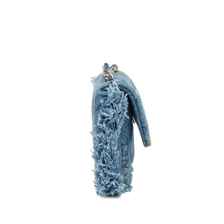 Mini Denim Mood Clutch with Chain Blue - Gaby Paris