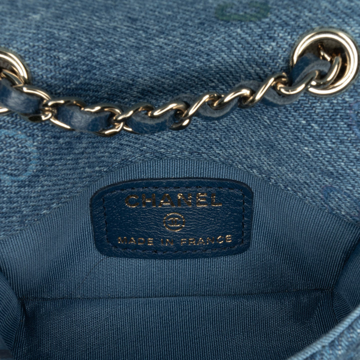 Mini Denim Mood Clutch with Chain Blue - Gaby Paris