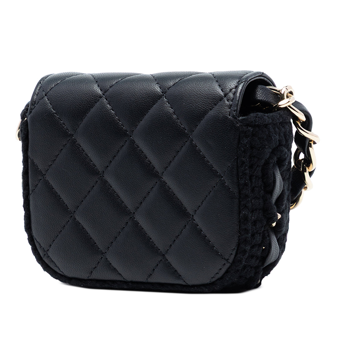 Chanel Mini CC Matelassé Cuir d’agneau Crochet à rabat