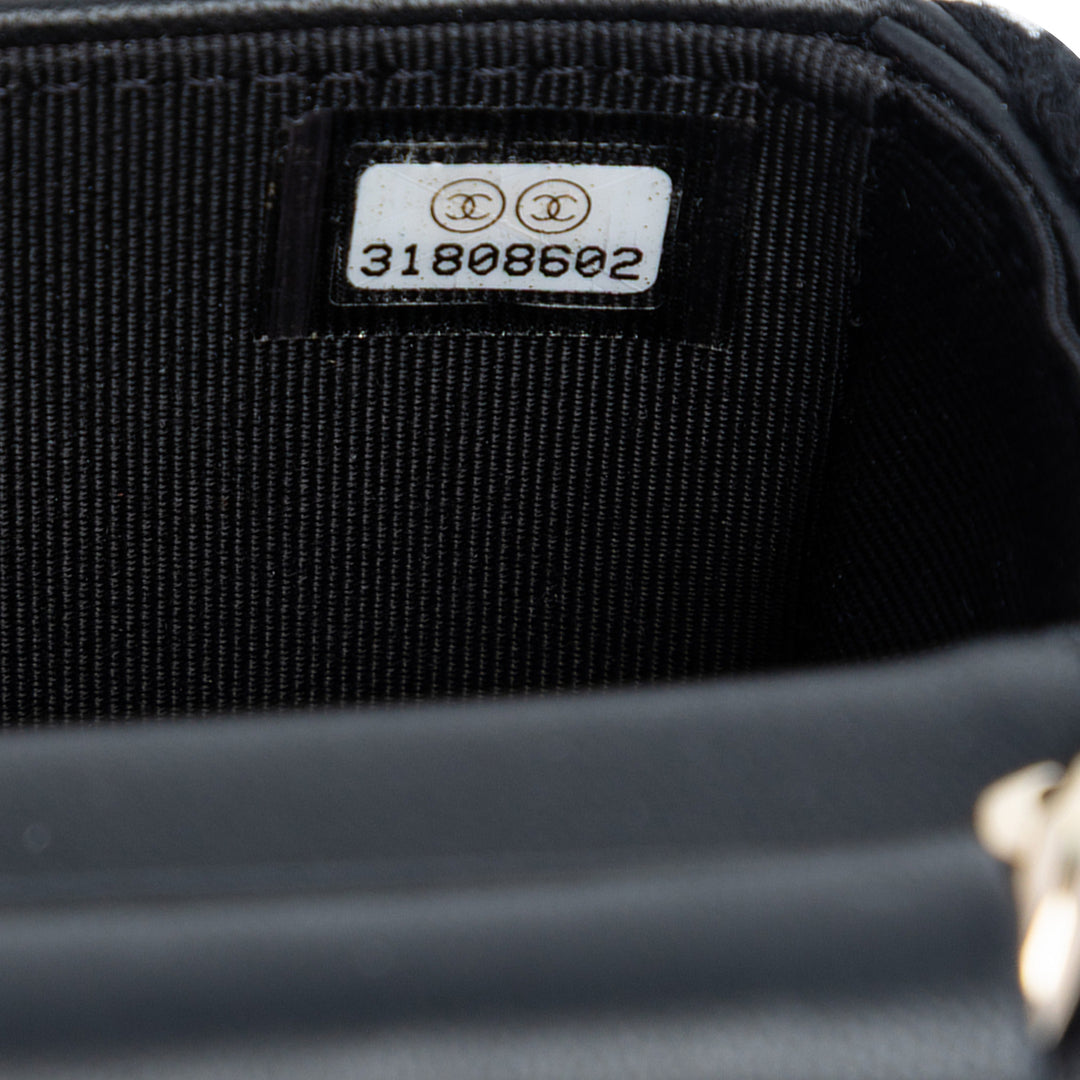 Chanel Mini CC Matelassé Cuir d’agneau Crochet à rabat