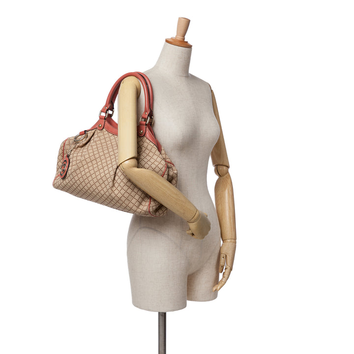 Medium Diamante Canvas Sukey Tote Brown - Gaby Paris