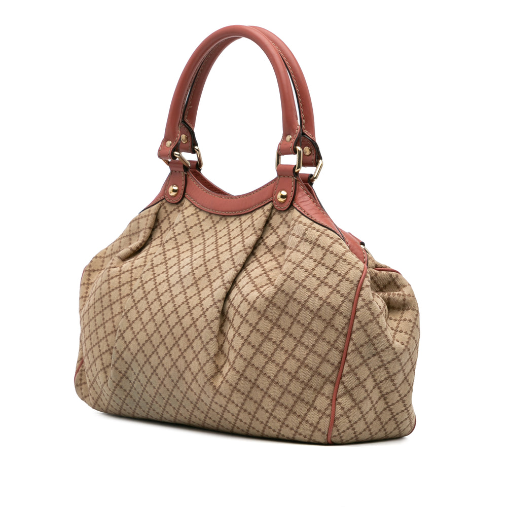 Medium Diamante Canvas Sukey Tote Brown - Gaby Paris
