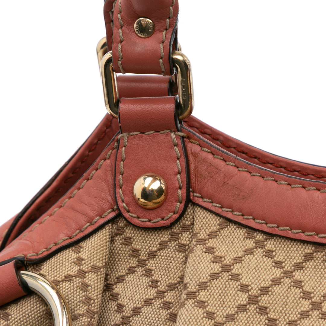Medium Diamante Canvas Sukey Tote Brown - Gaby Paris