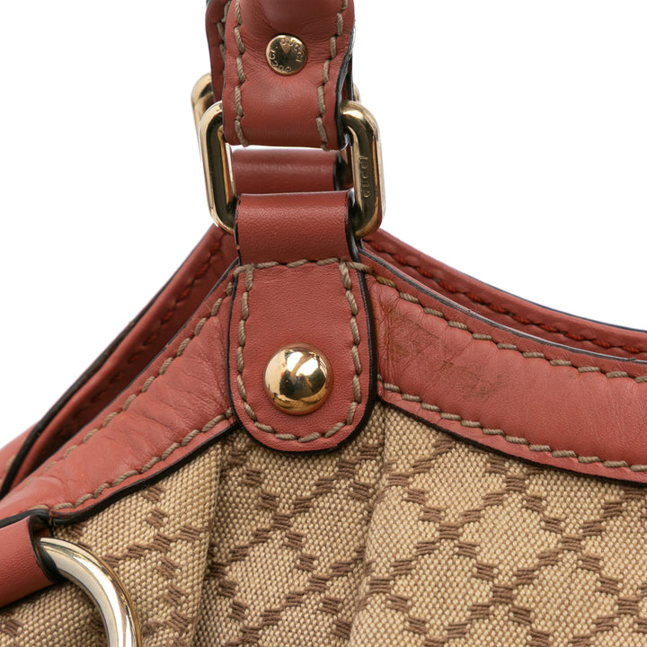 Medium Diamante Canvas Sukey Tote Brown - Gaby Paris