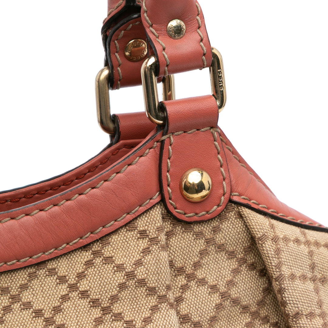 Medium Diamante Canvas Sukey Tote Brown - Gaby Paris