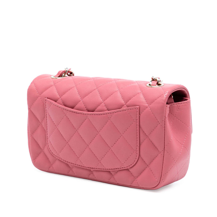 Chanel Mini Rectangular Classic Cuir d’agneau Valentines Heart Charms Simple rabat