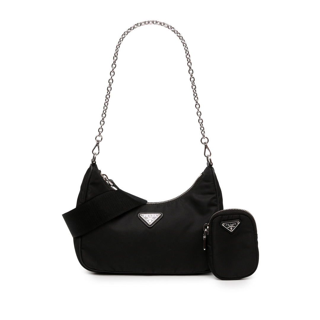 Prada à finitions Re Edition 2005 Sac Mini Saffiano Noir – vue 6 – GABY PARIS