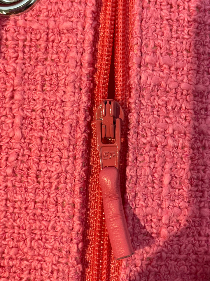 Chanel Medium Classic Tweed Beaded Flower Double rabat