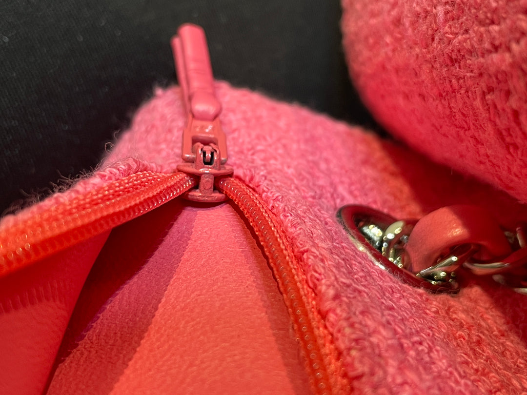 Chanel Medium Classic Tweed Beaded Flower Double rabat