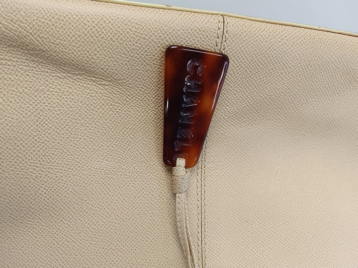 Chanel Cuir de veau grainé Tortoise anse supérieure Cabas