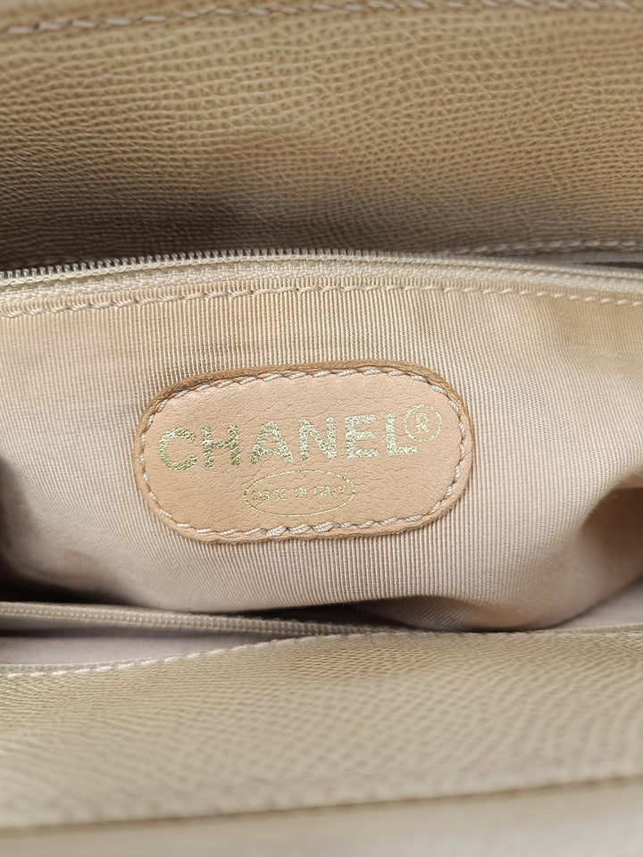 Chanel Cuir de veau grainé Tortoise anse supérieure Cabas