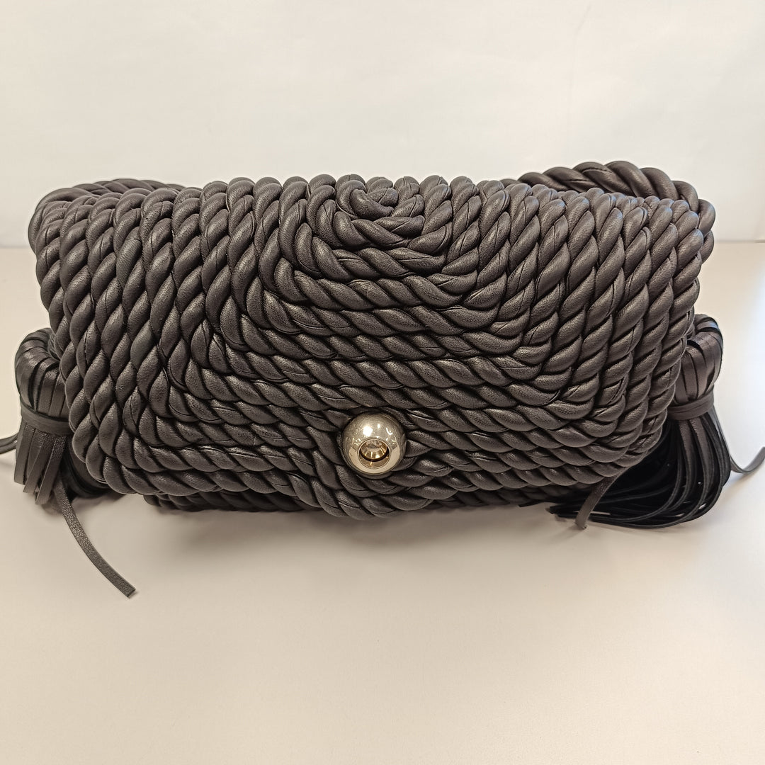 Bottega Veneta Cuir d’agneau Torchon Classic Pomponed Twisted Sac porté croisé