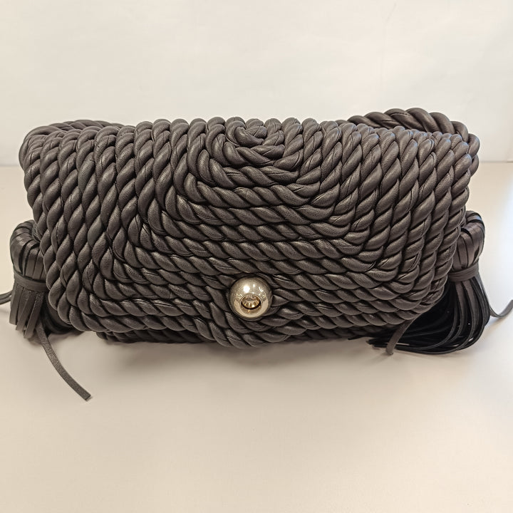 Bottega Veneta Cuir d’agneau Torchon Classic Pomponed Twisted Sac porté croisé