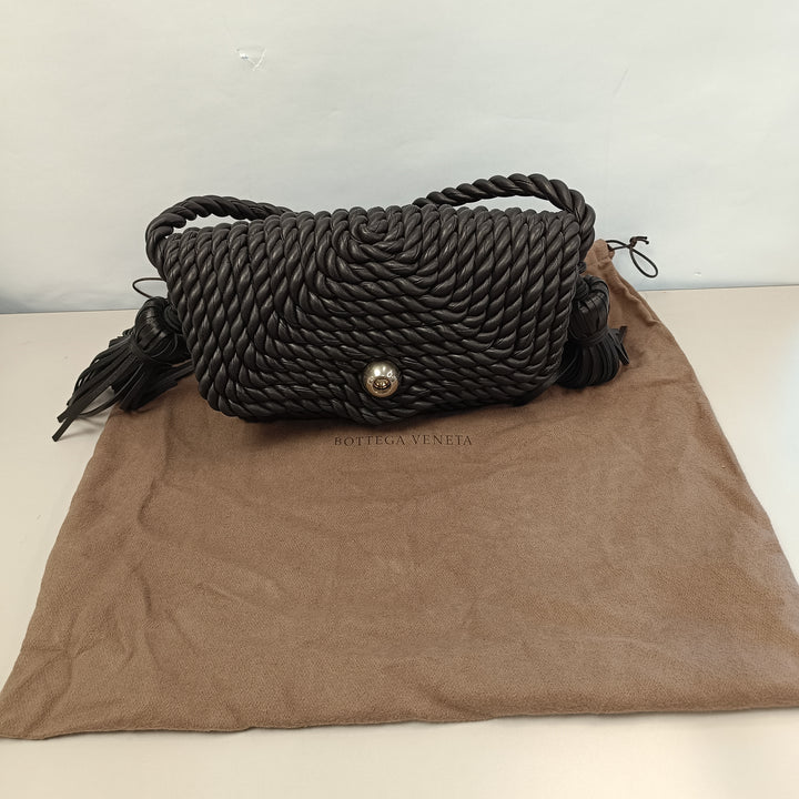 Bottega Veneta Cuir d’agneau Torchon Classic Pomponed Twisted Sac porté croisé