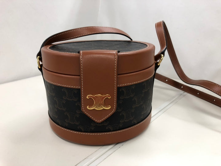 Celine Medium Triomphe Coated Toile Tambour Sac porté croisé