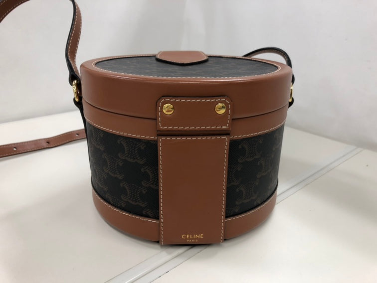 Celine Medium Triomphe Coated Toile Tambour Sac porté croisé