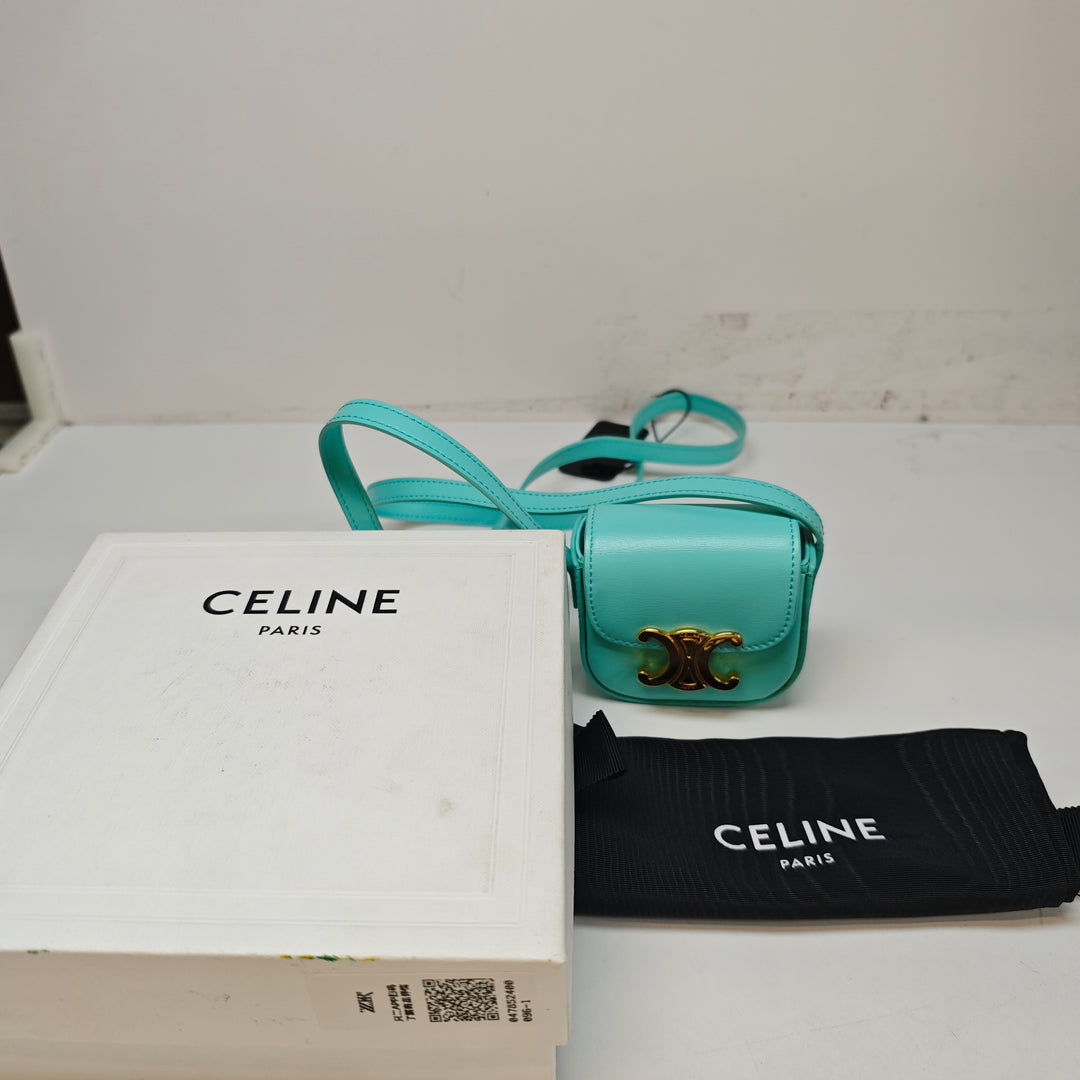 Celine Cuir Triomphe AirPods Étui with Strap