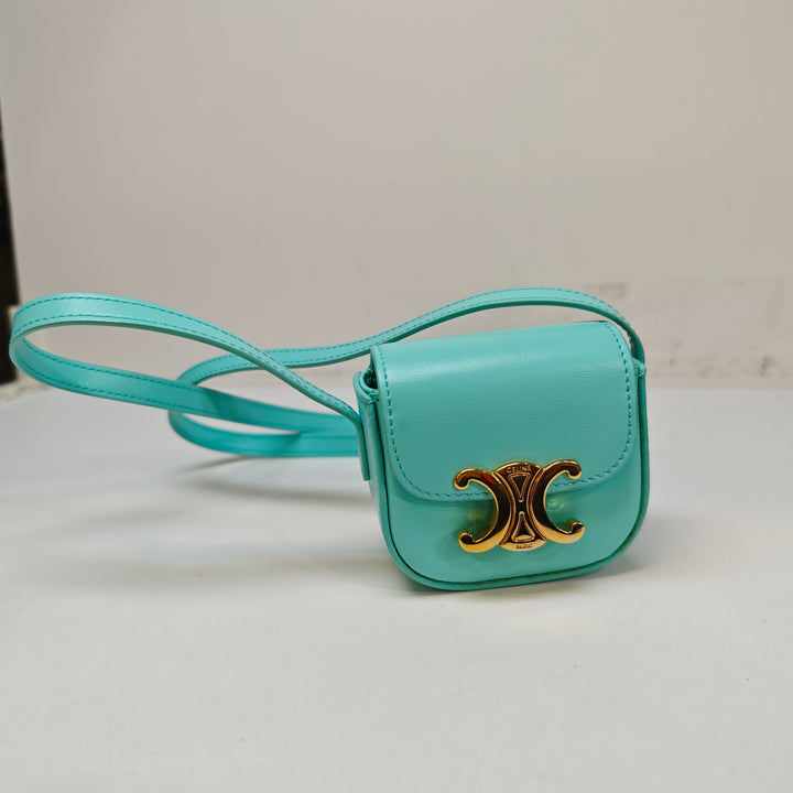Celine Cuir Triomphe AirPods Étui with Strap