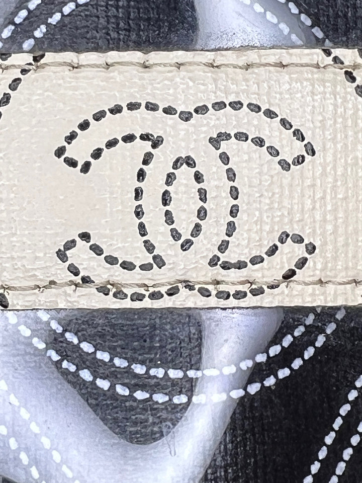 Chanel Coated Toile Camellia Logo Sac caméra