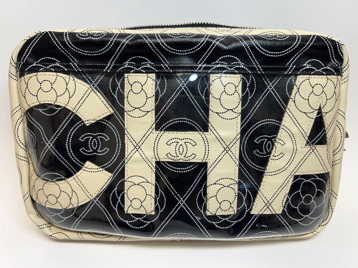 Chanel Coated Toile Camellia Logo Sac caméra