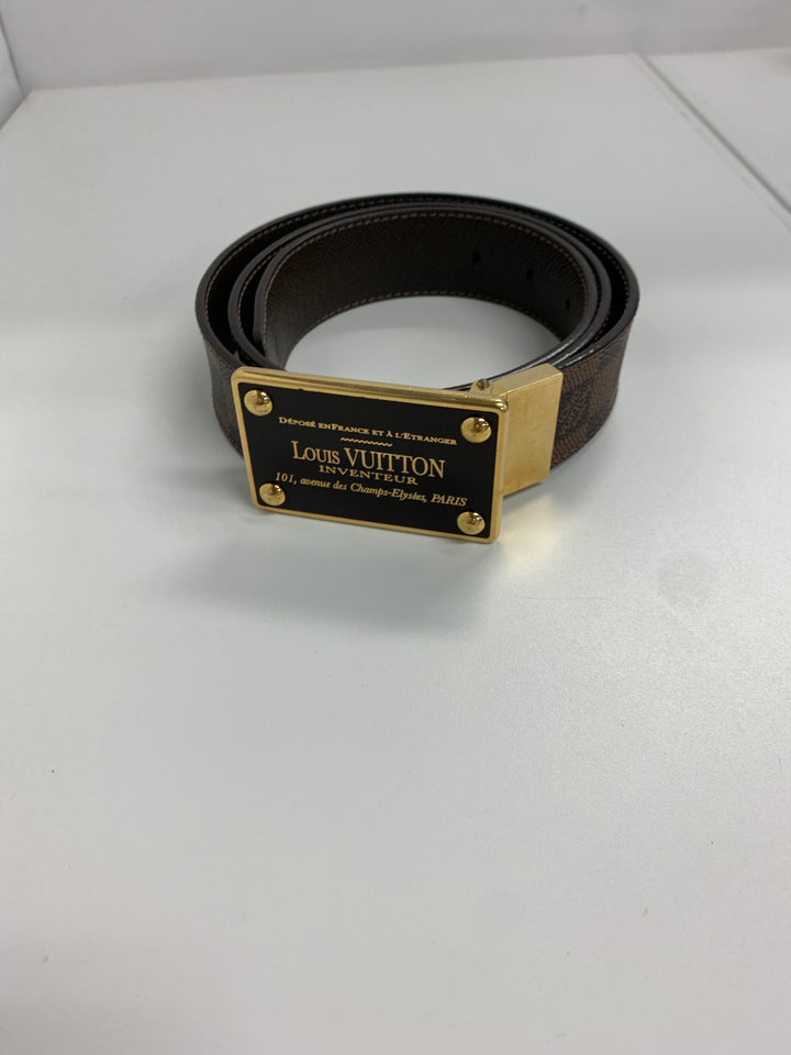 Louis Vuitton Damier Ebene Inventeur Reversible Belt