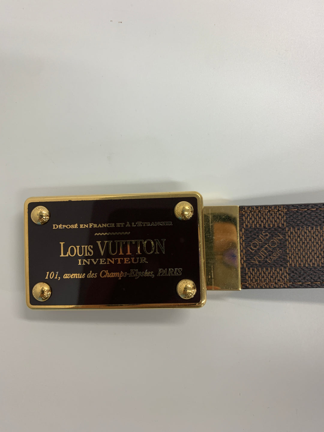 Louis Vuitton Damier Ebene Inventeur Reversible Belt
