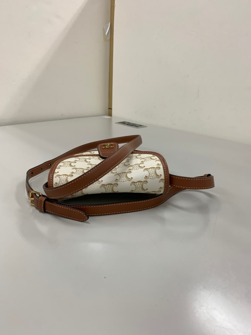 Celine Mini Triomphe Coated Toile Besace Sac porté croisé