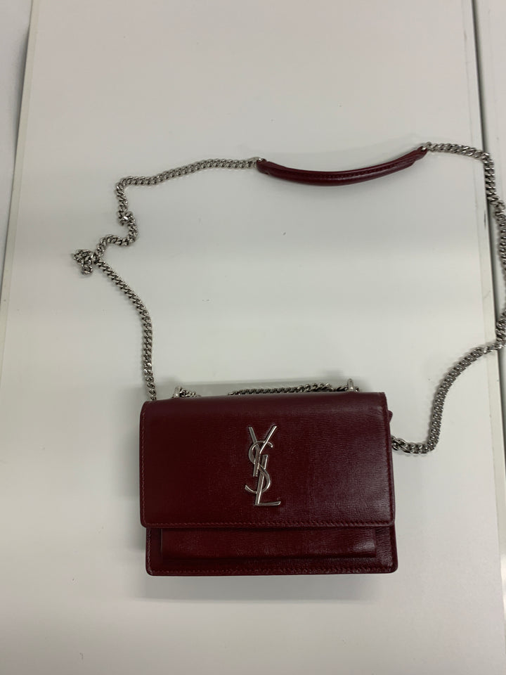 Saint Laurent Mini Cuir de veau Monogram Sunset Wallet on Chain