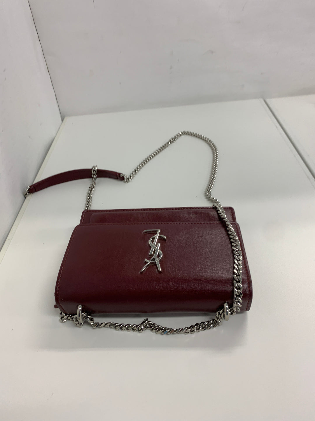Saint Laurent Mini Cuir de veau Monogram Sunset Wallet on Chain