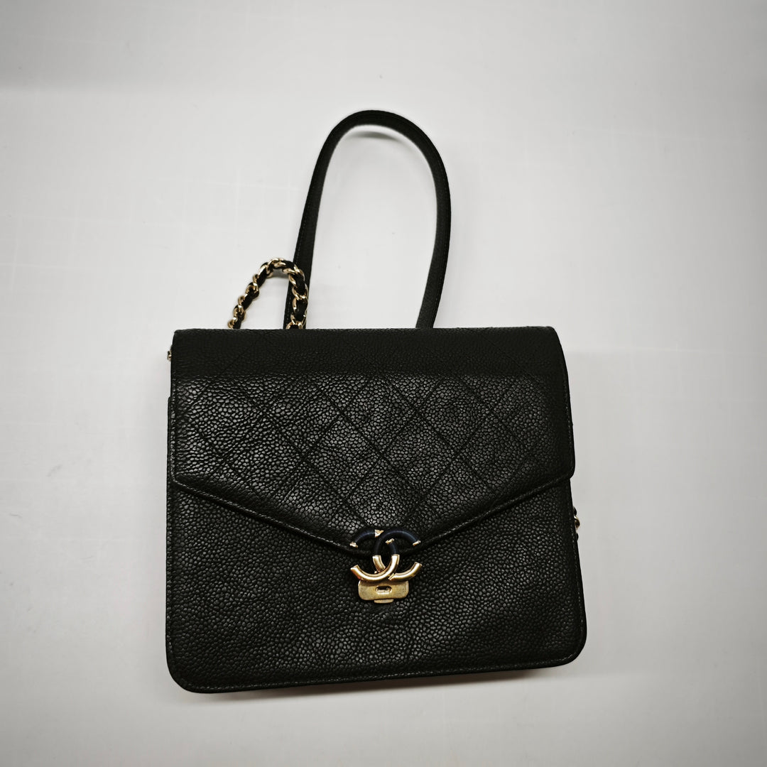 Chanel Paris Cuba Square Matelassé Caviar Thread Around Wallet on Chain