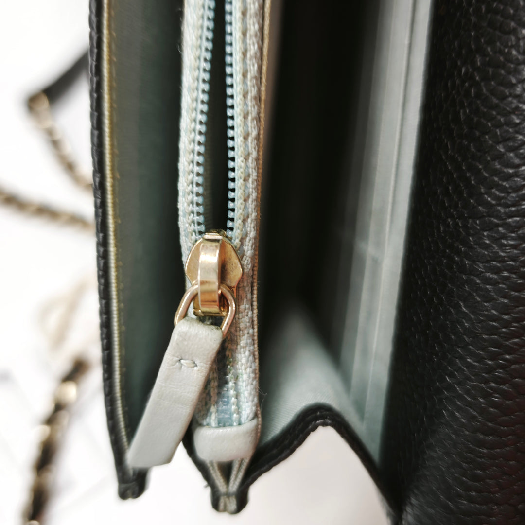 Chanel Paris Cuba Square Matelassé Caviar Thread Around Wallet on Chain