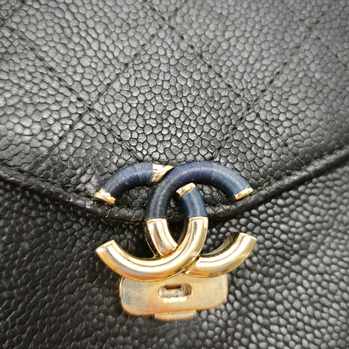 Chanel Paris Cuba Square Matelassé Caviar Thread Around Wallet on Chain