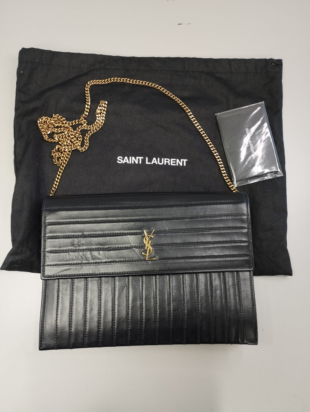 Saint Laurent Quilted Calfskin Victoire Chain Crossbody Bag