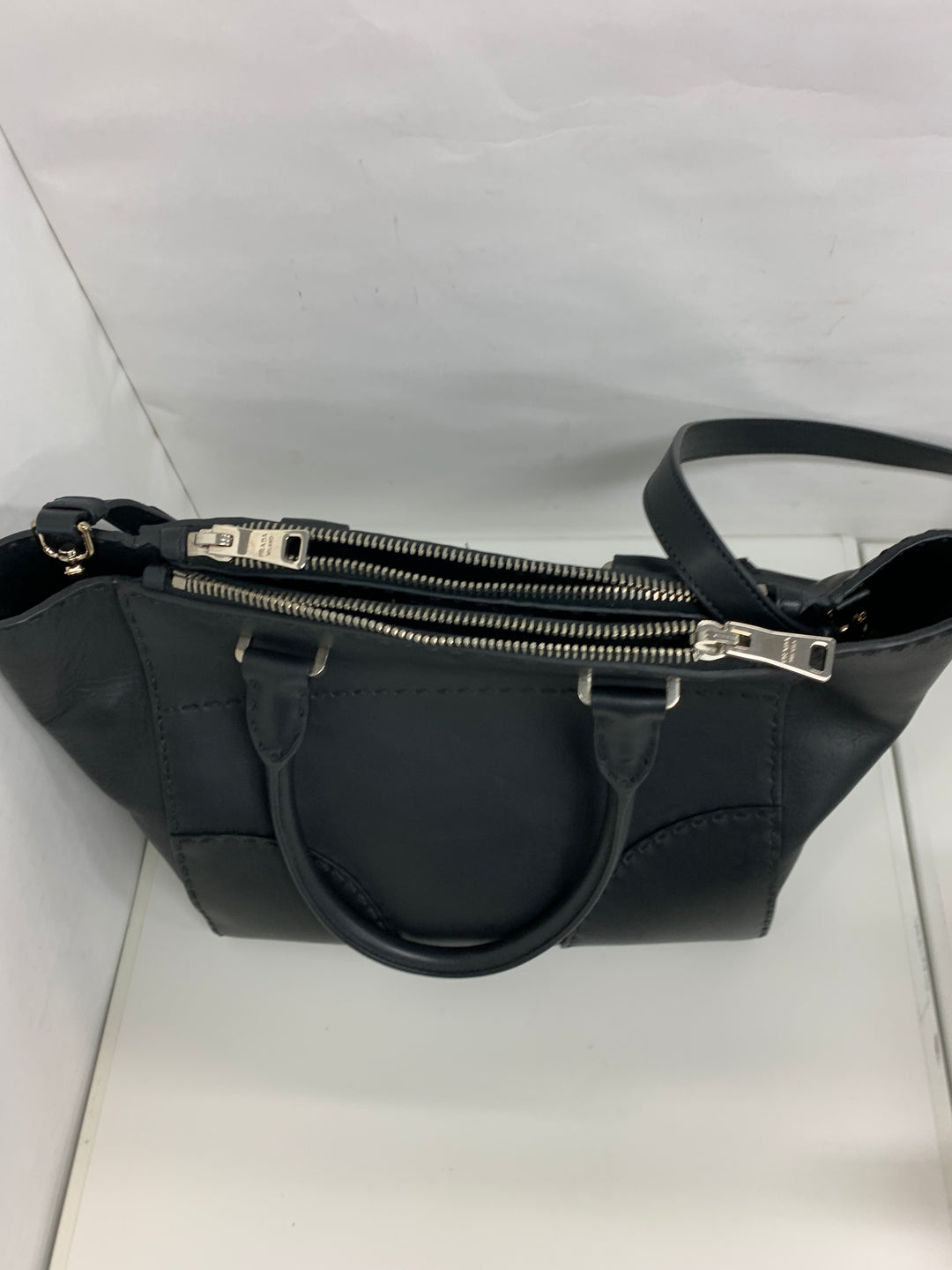 Prada Small City Veau Surpiqué Twin Pocket Sac