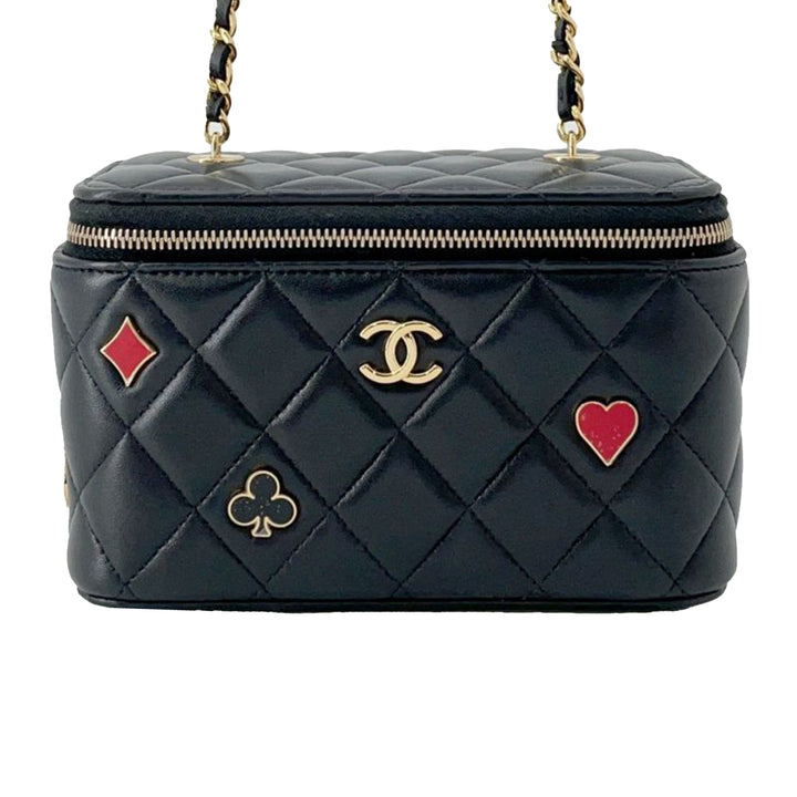 Chanel Small Matelassé Cuir d’agneau Coco Casino Vanity avec chaîne
