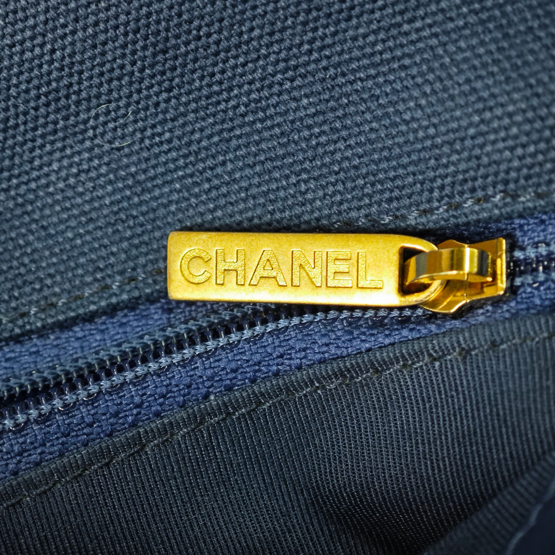 Chanel Medium Canvas and Cotton 19 with flap