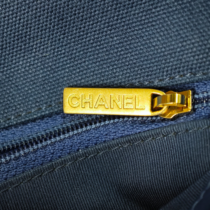 Chanel Medium Canvas and Cotton 19 with flap