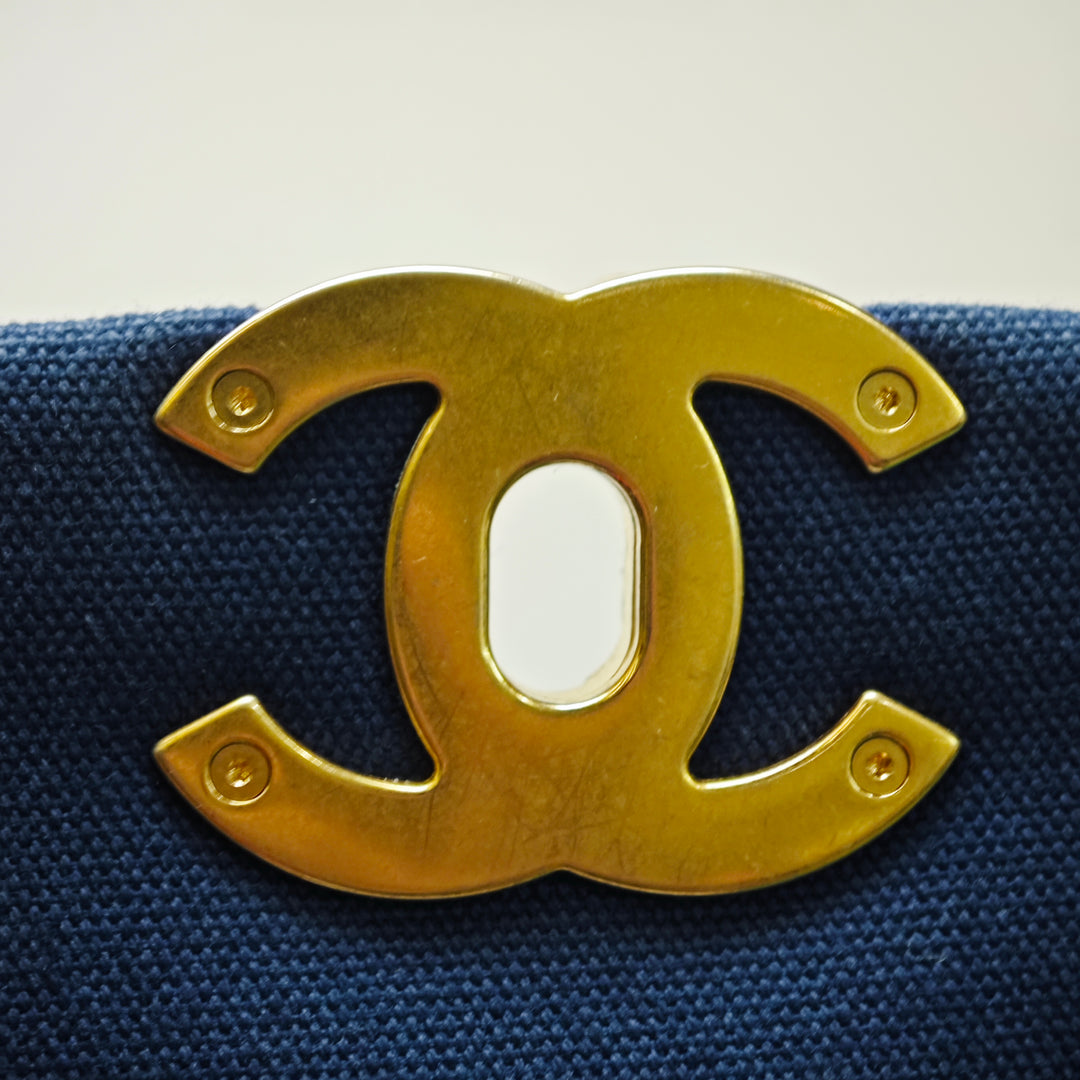 Chanel Medium Canvas and Cotton 19 with flap