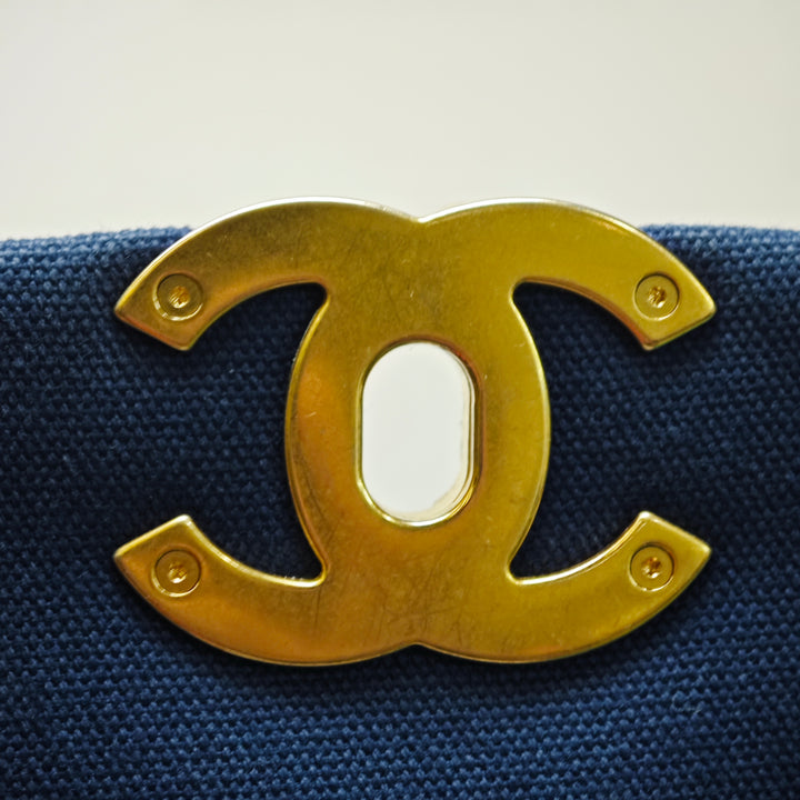 Chanel Medium Canvas and Cotton 19 with flap