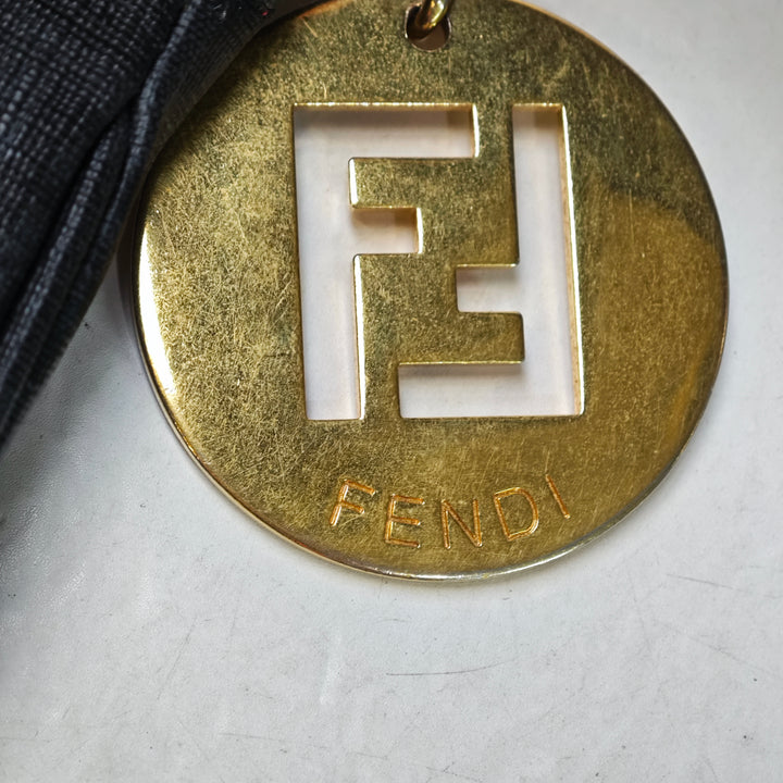 Fendi Zucchino Coated Toile Charm Zip Sac porté croisé